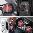 thumbnail image 4 of Uorisanigo Car Seat Covers Full Set Hawaii Palm Tree Sunset Include Steering Wheel Protector/Seat Belt Shoulder Pad/Armrest Cover/Headrest/Shift Knob Handbrake Cover/Coasters/Keychains, 18 Pack, 4 of 7