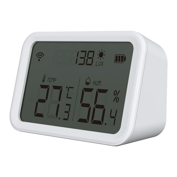 NEO Coolcam Tuya WiFi Capteur Intelligent de Température et d'Humidité Détecteur de Luminance Thermomètre Hygromètre Intérieur avec Écran LCD