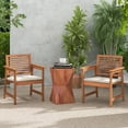 thumbnail image 4 of Costway Set of 2 Outdoor Dining Chair Patio Solid Wood Chairs with Comfortable Cushions, 4 of 9