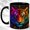 Black, variant on Rainbow Tiger Coffee Mug, Geometric Wildlife Mug, Ceramic 11 oz