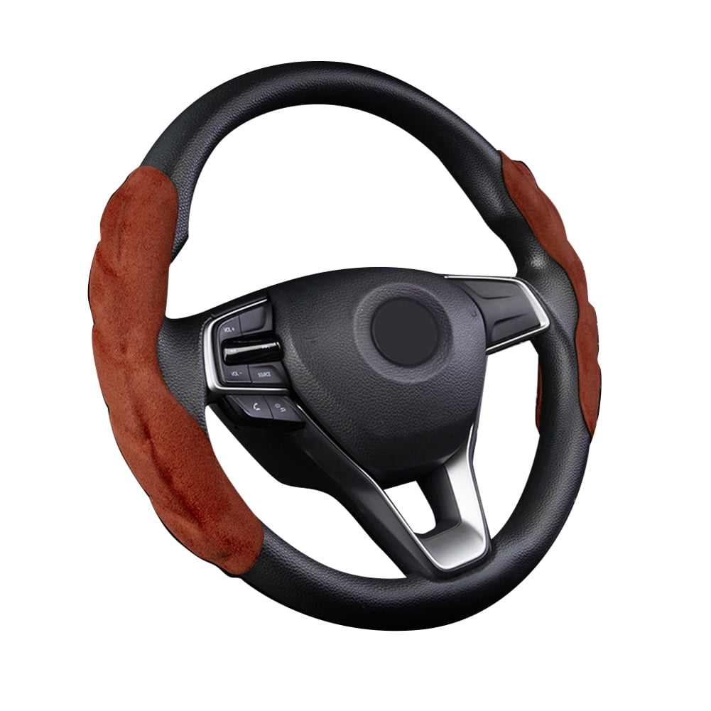iSpchen Suede Car Steering Wheel Cover Sports Style Universal Auto Antislip Steering Wheel
