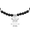 thumbnail image 4 of Charming Peace Butterfly Round Black Onyx Gemstone Sterling Silver Bracelet, 4 of 5