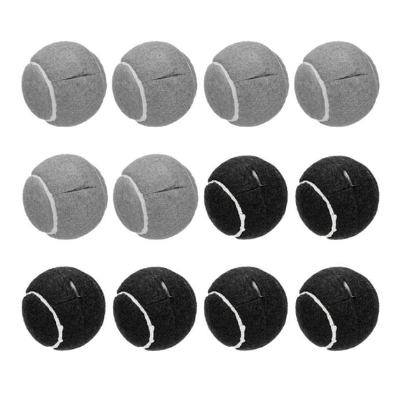 12 Pcs Precut Walkers Tennis Balls, Universal Precut Glide Balls Walkers Accessories Glides, Grey/Black