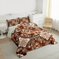 thumbnail image 3 of jejeloiu Ancient Bohemian Floral Full Size Comforter Sets,Brown Beige Bedding Sets For Adults Reversible 3 Pieces, 3 of 8