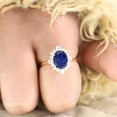 thumbnail image 2 of SHREENATHJEWELRY 8x6MM / 2Ct Oval Cut Lapis Lazuli Ring Engagement Ring CZ Diamond Halo Wedding Ring Blue Gemstone Ring Christmas Gift For Wife, 2 of 7