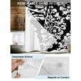 thumbnail image 3 of No Hook Cloth Fabric Shower Curtain with Snap in Liner, Baroque Black Waterproof Shower Curtains Set with See Through Top Window, Vintage Damask Classic Floral Bath Curtains Shower 72"x72", 3 of 6