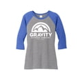 thumbnail image 1 of Gravity Outdoor Co. Chemise Raglan à Manches 3/4 pour Femmes - Logo Blanc - Royal/gris - 2TG, 1 of 1