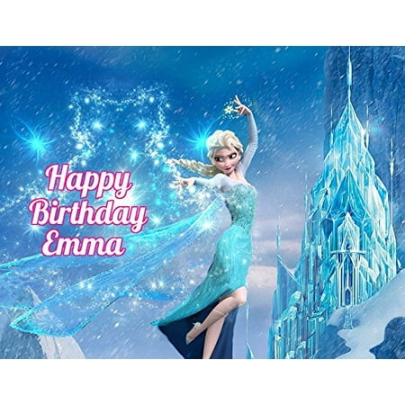 Frozen Elsa Anna Edible Image Photo Cake Topper Sheet Personalized Custom Customized Birthday Party - 1/4 Sheet - 74518