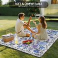 thumbnail image 4 of Boho Blue Flower Outdoor Rug for Patio/Deck/Porch, Non-Slip Large Area Rug 4 x 6 Ft, Spring Watercolor Country Floral Plant Indoor Outdoor Rugs Washable Area Rugs, Camping Rug Carpet Runner, 4 of 8
