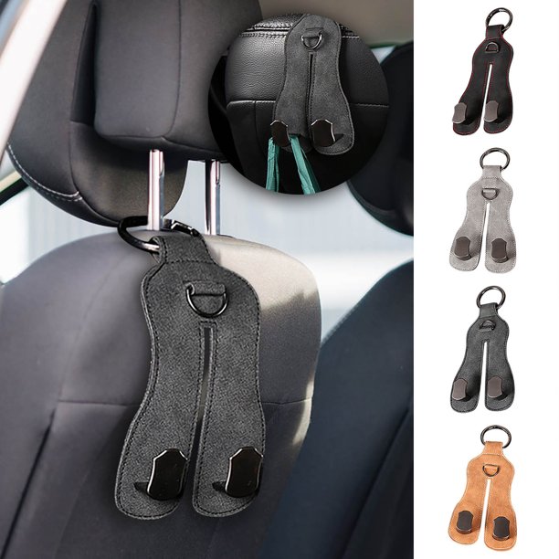 Xihbxyly Gancho para Asiento de Coche, Diseño de Doble Gancho, Gancho Metálico Multifuncional, Ahorra Espacio, Soporte para Teléfono, Resistente y Duradero, Fácil de Instalar, Elegante Accesorio para