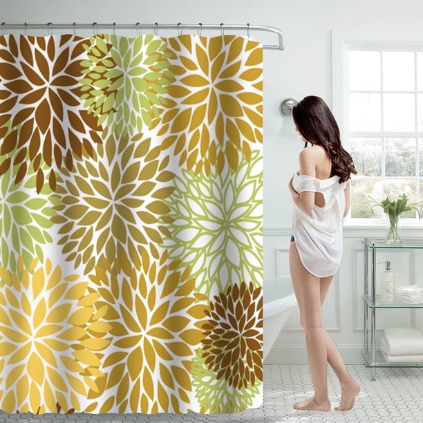 Cortina de ducha myvepuop de 70 x 70 pulgadas con 12 ganchos de plástico, impermeable, para baño, resistente, lavable a máquina, secado rápido, color azul, talla única