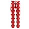 thumbnail image 3 of Fabrcox Spring Pajama Pants for Men Christmas Elastic Waist Drawstring Pj Pants Christmas Snowflake Snowman Print Casual Soft Comfy Sleepwear Red XL, 3 of 4