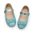 thumbnail image 3 of Kushyshoo Girl's Blue Glitter Ballet Flats Soft Mary Jane Dress Party Shoes Non-Slip 13M, 3 of 8
