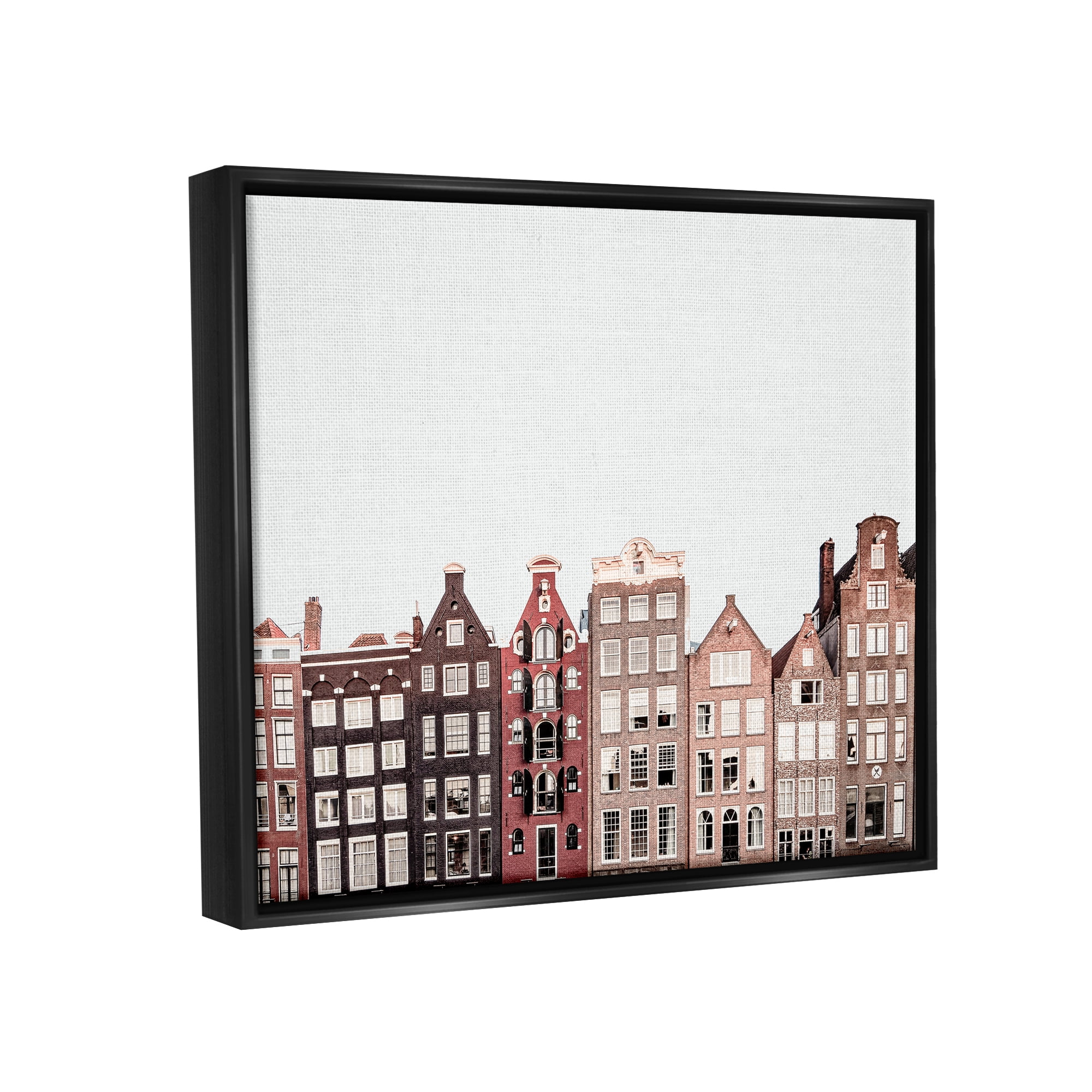 Stupell Industries Cityscape Houses Architecture Travel & Places Photography Black Floater Framed Art Print Wall Art, 21 x 17