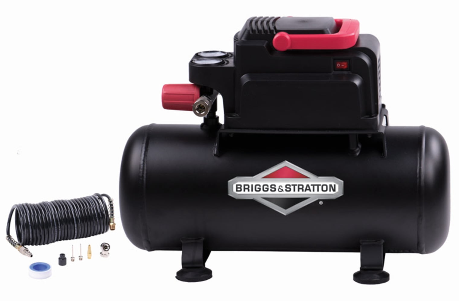 Briggs & Stratton 1000985 100 PSI 0.3 HP 3 gal Horizontal Portable Air Compressor Kit, Black