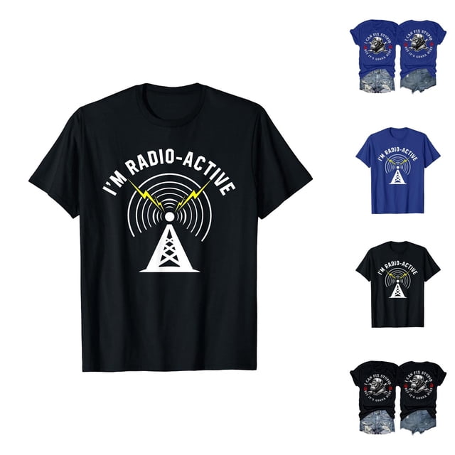 T-shirts pour Femmes I'm Radio-Active 2026 Été Décontracté Manches Courtes Col Rond Ham Operator Radio Amateur T-Shirts Graphiques