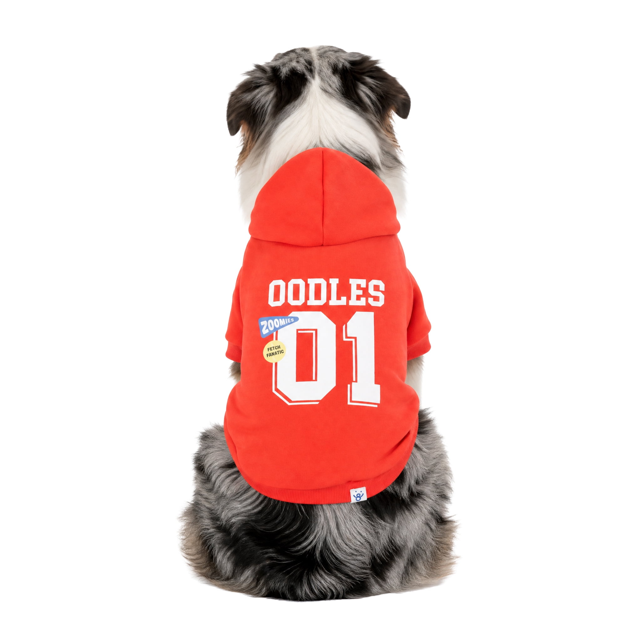 Oodles Sporty Fall Dog Hoodie, Red, Large