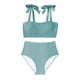 thumbnail image 5 of Trajes de baño para mujer, traje de baño de bikini de tirantes sin espalda de color liso para mujer, conjunto de bikini con bloques de color y hombros descubiertos, trajes de baño para mujer, trajes d, 5 of 6