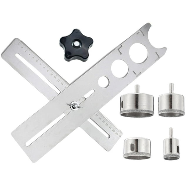 koolsoo Ceramic Tile Hole , Ruler Construction Tool Parts Ceramic Hole Cutter, for Glass Thickened 40CM