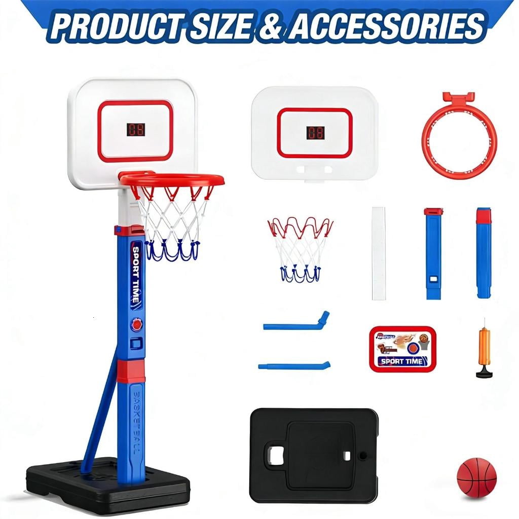 Yihuala Adjustable Basketball Goal Backboard Stand Basketball hoops Indoor Outdoor Toy Outdoor Sports Game Accessories