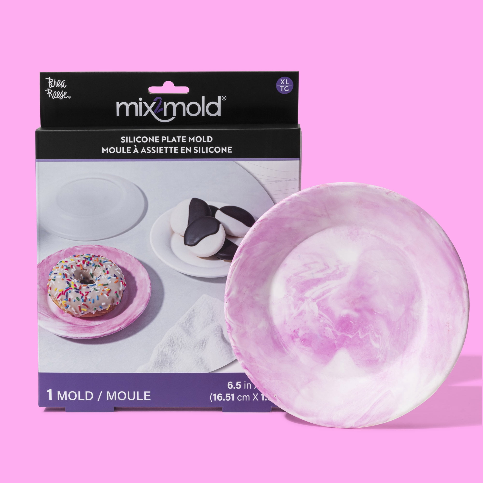 Brea Reese Mix2Mold Silicone Small Plate Mold - 1pc - DIY Coaster/Jewelry Dish/Food Plate, Non-Stick, Durable & Reusable, Mold Only-For Resin Crafts