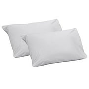 100% Jersey Knit Cotton, 2 Standard Pillow Case-White