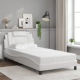 thumbnail image 2 of vidaXL Bed Frame with LED Lights White 100x203 cm Faux Leather, 2 of 5