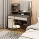 thumbnail image 2 of Led Lights Dressing Table Mirrors Women Modern Wooden Dresser Organizers Storage Meuble De Rangement Furniture Comfortable My Lux Decor Round, 2 of 26