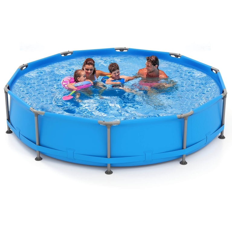 Costway 1617 Gal Outdoor Family Swimming Pool with Metal Frame