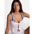 thumbnail image 4 of No Boundaries Open Front Double Tie Ruffle Cotton Coverup, Women’s XXS-XXL, 4 of 5