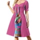 thumbnail image 1 of Vestido de manga corta Peace para mujer 2025 Vestido largo Vestido de fiesta, 1 of 8
