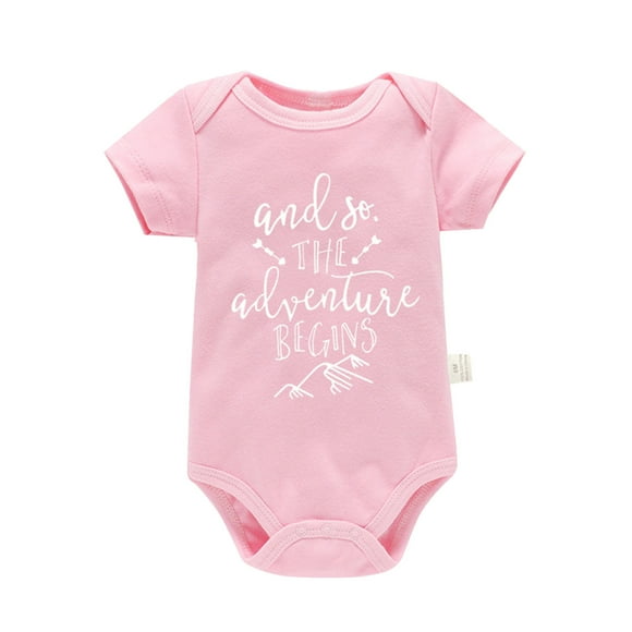 TIWEKE Newborn Onesies Girl,Boys Girls Short Sleeve Letter Print Romper Bodysuit for Children Clothes,Sizes 6-9 Months