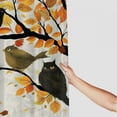 thumbnail image 3 of Creowell  Fall Shower Curtain, Pastel Colored Autumn Composition with Soft Tone Orange Leaves and Flying Birds, Cloth Fabric Bathroom Decor Set with Hooks, Yellow and Cream White, 3 of 7
