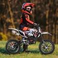 thumbnail image 5 of 49cc 2-Stroke Kids Dirt Bike, Dirt Bike for Kids 8-14, Gas Power Pocket Rocket Bike with 10" Wheel & Front Rear Disc Brakes, Off Road Mini Motorcycle Max Speed 40KM/H, 5 of 10