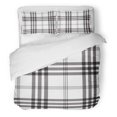 thumbnail image 1 of Juego de Ropa de Cama de 3 Piezas ABPHQTO Estampado Cuadros Blanco Negro Tartan Franela Twin Size, 1 of 1