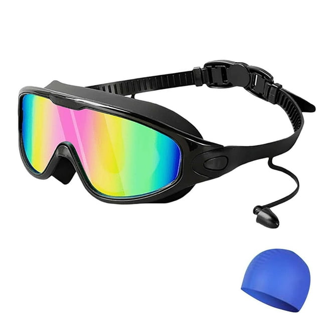 Ohufall Hd Large Frame Waterproof Swim Goggles For Adults Anti Fog Pool Goggles