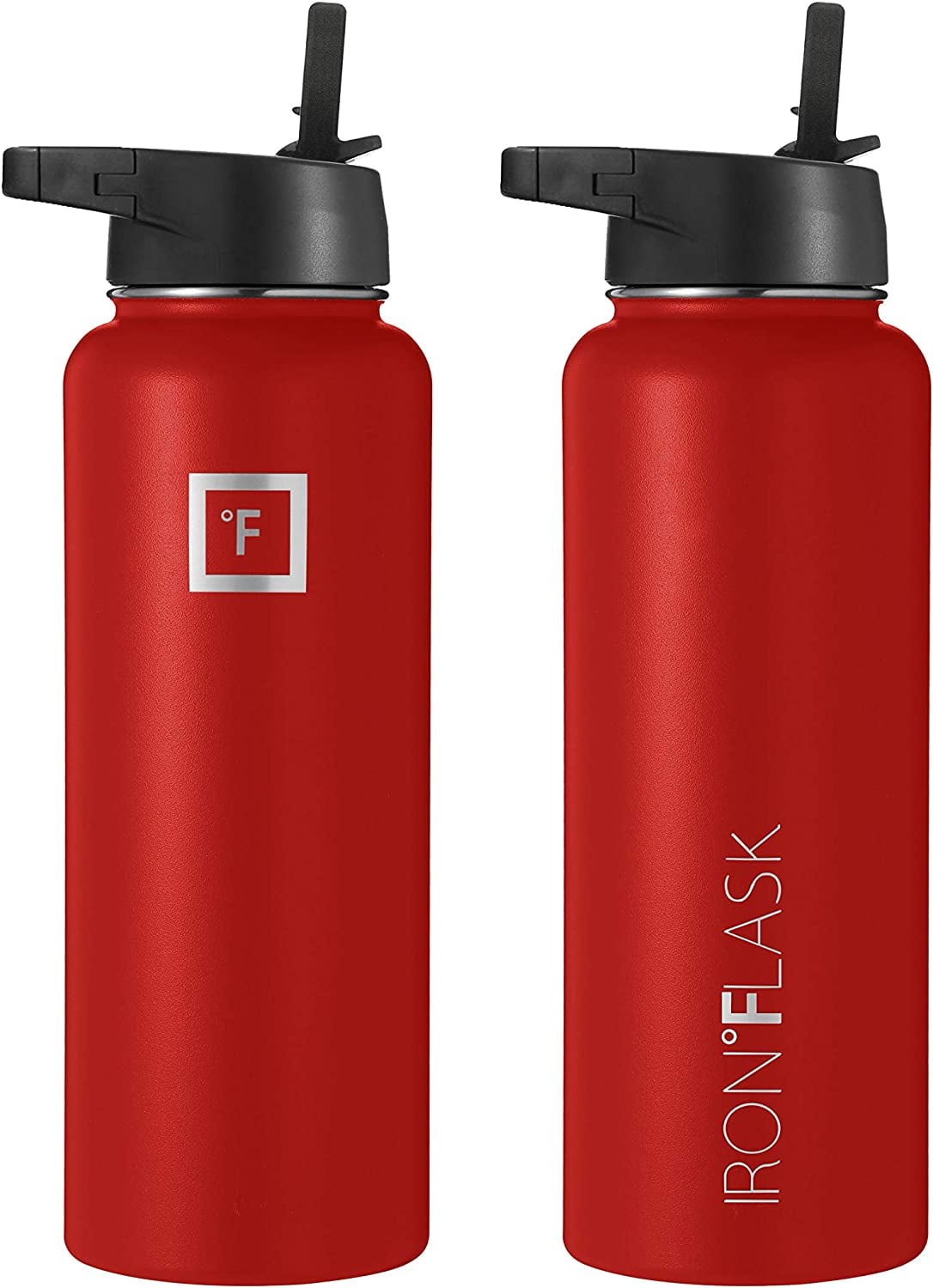 IRON FLASK Sports Water Bottle - 40 Oz, 3 Lids (Spout Lid), Leak Proof, A6