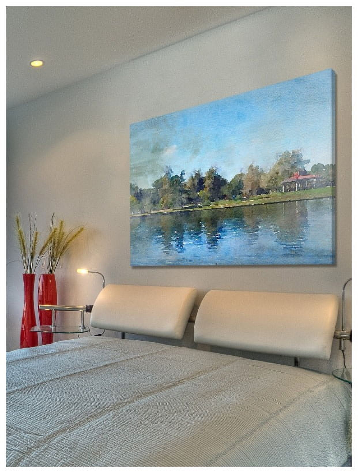 Marmont Hill - "Lake Balboa at Summer" by Irena Orlov Painting Print on Wrapped Canvas