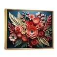 thumbnail image 2 of Designart "Ferns Coral Papercut" Floral Floater Framed Canvas Print, 2 of 7