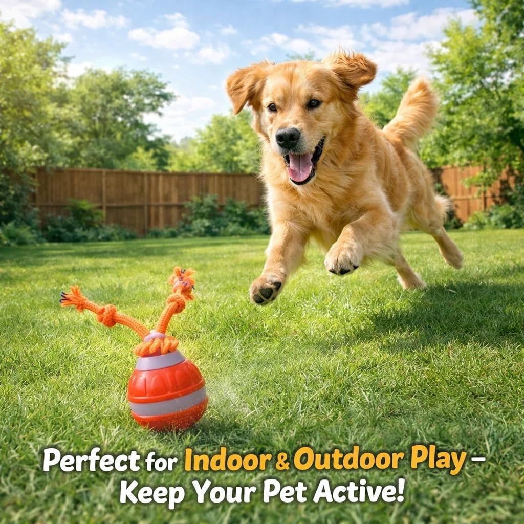 2026 New Interactive Smart Rolling Pet Ball – Motion-Activated Squeaky Chase Toy for Small, Medium & Large Dogs