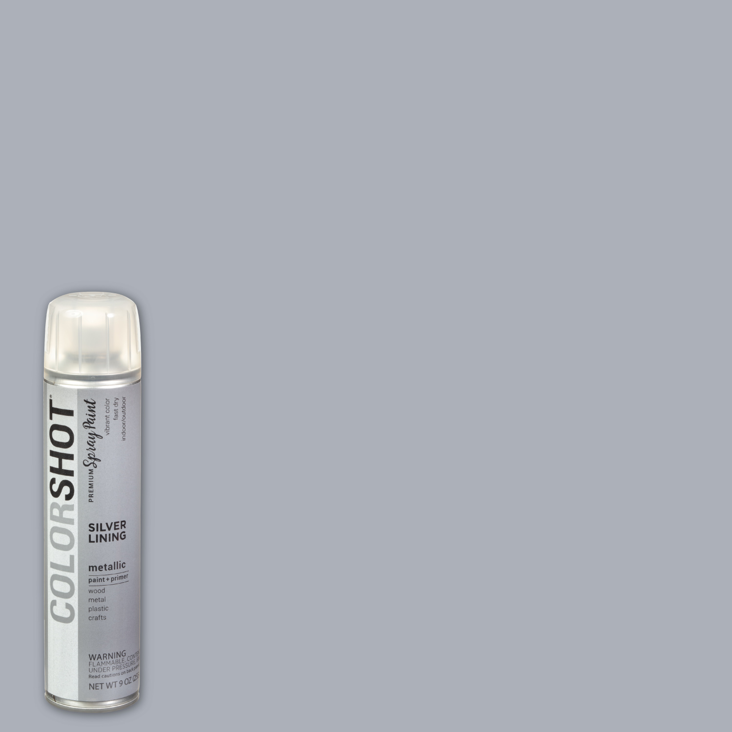 COLORSHOT Premium Spray Paint Metallic Silver Lining (Silver), 10 oz, 6