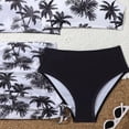 thumbnail image 5 of CAICJ98 Girls Swimsuit 4 Piece Bathing Suits Cute Bow Tropical Floral Bikini Tankini Sets with Cover Ups Beach Skirt (Black,10-11 Years), 5 of 6