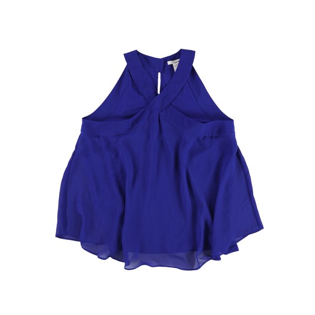 bar III - Camiseta con cuello halter para mujer, color azul, pequeña bar III Cabestro