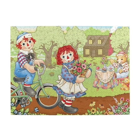 Raggedy Ann And Andy Jigsaw Puzzle Game 500 Piece, Educational Wooden Puzzles for Family Friend Gift