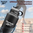 thumbnail image 2 of Botella de agua Reebok de acero inoxidable de 1,2 L con aislamiento de pajita, 2 of 8