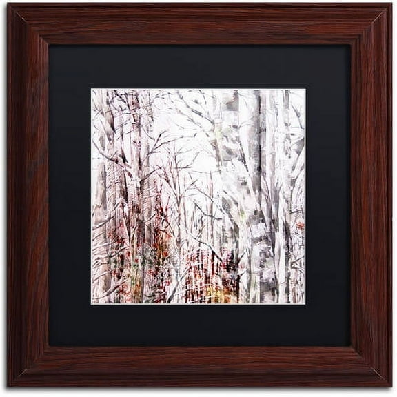 Trademark Fine Art "Winter Trees" Canvas Art by Lisa Powell Braun, Black Matte, Wood Frame