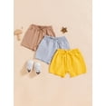 thumbnail image 2 of Bagilaanoe 3 Packs Toddler Baby Boys Girls Summer Shorts Solid Color Elastic Drawstring Short Pants 3M 6M 12M 18M 24M 3T Infant Casual Clothes, 2 of 6