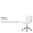 thumbnail image 6 of BizChair Low Back Designer Armless White Ribbed Swivel Task Office Chair, 6 of 14