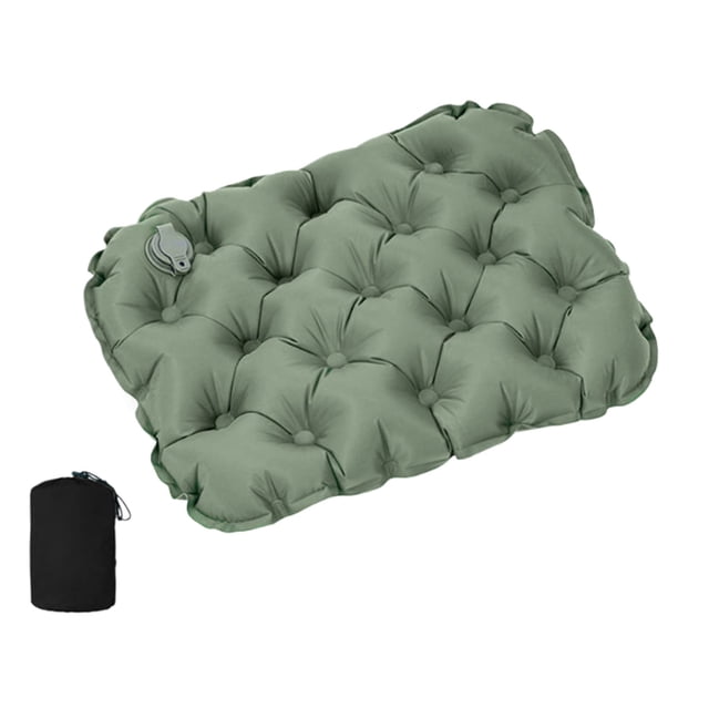 Naiovety Asiento plegable de nailon para exteriores, asiento de nailon para contemplar las estrellas, cojín inflable para exteriores, cojín carpas Verde Oliva (Almacenamiento