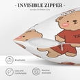 thumbnail image 5 of Square Throw Pillow Covers with Core, Cartoon Teddy Bear Print Pillows for Sofa Beds, 16 x 16 inches White, 5 of 9